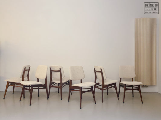 Zes vintage eetkamerstoelen - Louis van Teeffelen