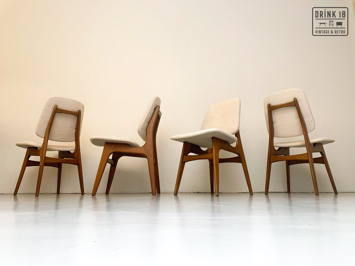 Zes vintage eetkamerstoelen - Louis van Teeffelen