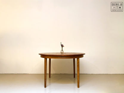 Vintage - Verlengbare ronde eettafel XXL