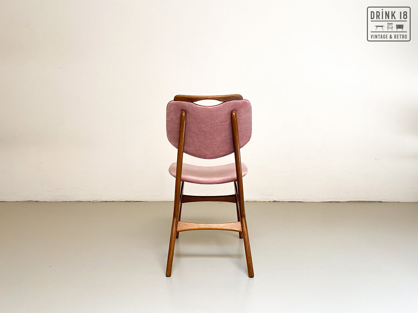 Set van Vier vintage eetkamerstoelen (oudroze) - Pynock Wierden
