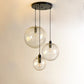 Retro- Set van drie bolvormige hanglampen