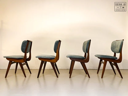 Vier vintage eetkamerstoelen - Louis van Teeffelen